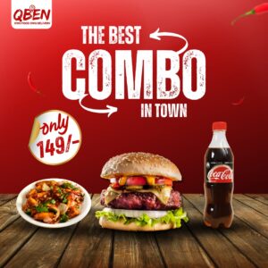 Burger+ Chilli Potato+ Coca-cola